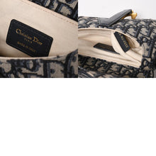 Load image into Gallery viewer, 極美品 Christian Dior クリスチャンディオール オブリークサドルバッグ キャンバス×レザー ハンドバッグ ネイビー ゴールド金具 中古 4a004720