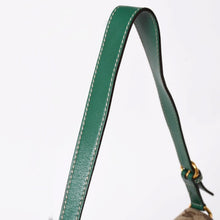 Load image into Gallery viewer, 極美品 GUCCI グッチ ショルダーバッグ GGキャンバス ホースビットチェーン ゴールド金具 レザー グリーン 159402 中古 4a004504
