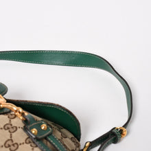 Load image into Gallery viewer, 極美品 GUCCI グッチ ショルダーバッグ GGキャンバス ホースビットチェーン ゴールド金具 レザー グリーン 159402 中古 4a004504