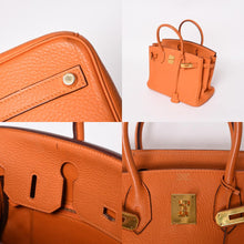 画像をギャラリービューアに読み込む, 極美品 HERMES エルメス バーキン30 ハンドバッグ トリヨンクレマンス オレンジポピー ゴールド金具 □K刻印 中古 4a004507