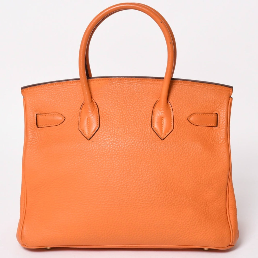 極美品 HERMES エルメス バーキン30 ハンドバッグ トリヨンクレマンス オレンジポピー ゴールド金具 □K刻印 中古 4a004507