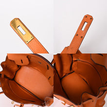 画像をギャラリービューアに読み込む, 極美品 HERMES エルメス バーキン30 ハンドバッグ トリヨンクレマンス オレンジポピー ゴールド金具 □K刻印 中古 4a004507