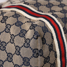画像をギャラリービューアに読み込む, 極美品 GUCCI グッチ Tote Bag トートバッグ GGキャンバス シェリーライン 137396 ブラウン レッド ゴールド金具 中古 4a004595