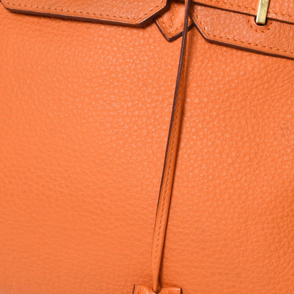 Very good condition HERMES Birkin 30 handbag Taurillon Clemence Orange Poppy Gold hardware □K stamp Used 4a004507