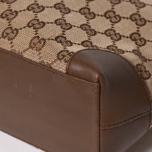 画像をギャラリービューアに読み込む, GUCCI グッチ ブラウン ベージュ GGキャンバス レザー 33890 ハンドバッグ トートバッグ 美品 中古 4a004598