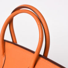 画像をギャラリービューアに読み込む, 極美品 HERMES エルメス バーキン30 ハンドバッグ トリヨンクレマンス オレンジポピー ゴールド金具 □K刻印 中古 4a004507