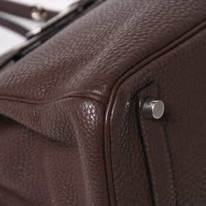 極美品 HERMES エルメス バーキン30 ハンドバッグ トゴ ショコラ ブラウン シルバー金具 ☐K刻印 中古 4a004509