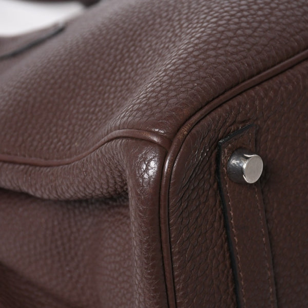 極美品 HERMES エルメス バーキン30 ハンドバッグ トゴ ショコラ ブラウン シルバー金具 ☐K刻印 中古 4a004509