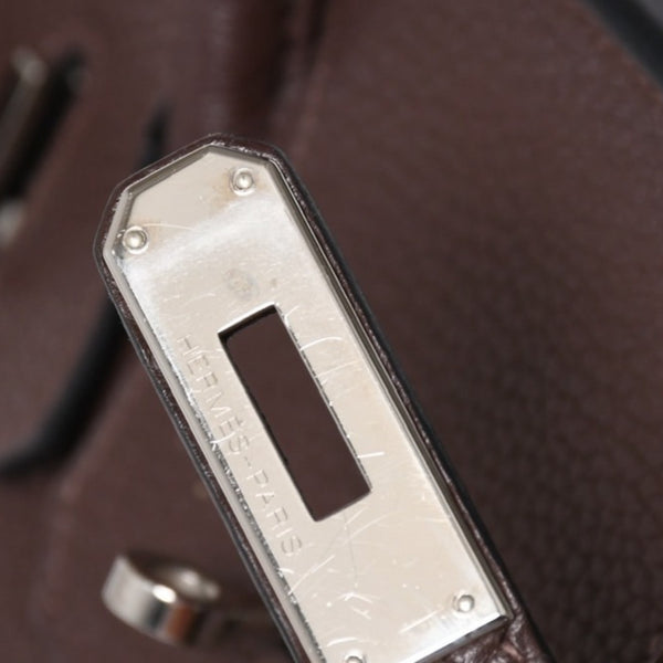 極美品 HERMES エルメス バーキン30 ハンドバッグ トゴ ショコラ ブラウン シルバー金具 ☐K刻印 中古 4a004509