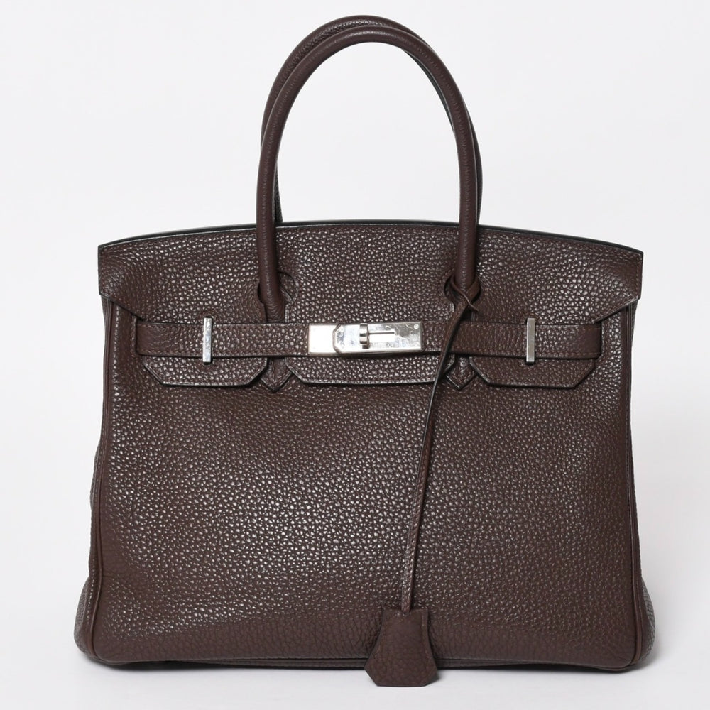 極美品 HERMES エルメス バーキン30 ハンドバッグ トゴ ショコラ ブラウン シルバー金具 ☐K刻印 中古 4a004509