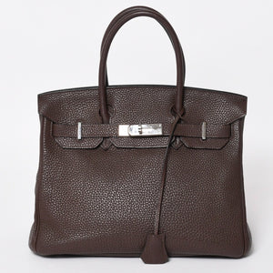 極美品 HERMES エルメス バーキン30 ハンドバッグ トゴ ショコラ ブラウン シルバー金具 ☐K刻印 中古 4a004509