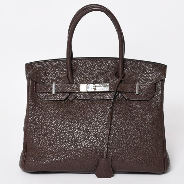 極美品 HERMES エルメス バーキン30 ハンドバッグ トゴ ショコラ ブラウン シルバー金具 ☐K刻印 中古 4a004509