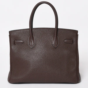 極美品 HERMES エルメス バーキン30 ハンドバッグ トゴ ショコラ ブラウン シルバー金具 ☐K刻印 中古 4a004509