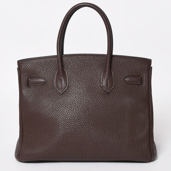 極美品 HERMES エルメス バーキン30 ハンドバッグ トゴ ショコラ ブラウン シルバー金具 ☐K刻印 中古 4a004509
