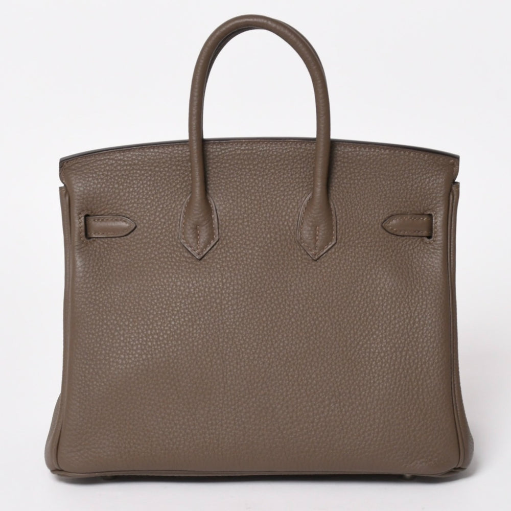 極美品 HERMES エルメス バーキン25 トゴ ハンドバッグ □Q刻印 エタン シルバー金具 中古 4a004508