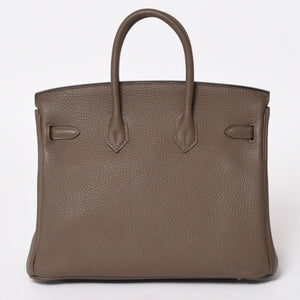 Very Good Condition HERMES Birkin 25 Togo Handbag □Q Stamp Ethane Silver Hardware Used 4a004508
