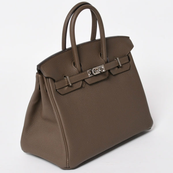 Very Good Condition HERMES Birkin 25 Togo Handbag □Q Stamp Ethane Silver Hardware Used 4a004508