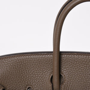 Very Good Condition HERMES Birkin 25 Togo Handbag □Q Stamp Ethane Silver Hardware Used 4a004508