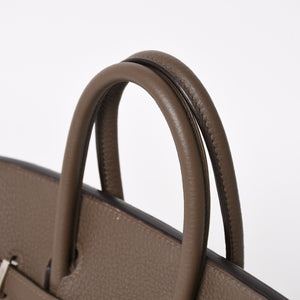 Very Good Condition HERMES Birkin 25 Togo Handbag □Q Stamp Ethane Silver Hardware Used 4a004508