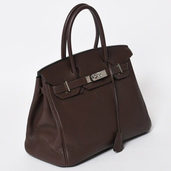 極美品 HERMES エルメス バーキン30 ハンドバッグ トゴ ショコラ ブラウン シルバー金具 ☐K刻印 中古 4a004509