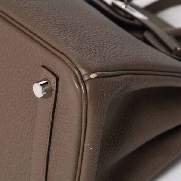 Very Good Condition HERMES Birkin 25 Togo Handbag □Q Stamp Ethane Silver Hardware Used 4a004508