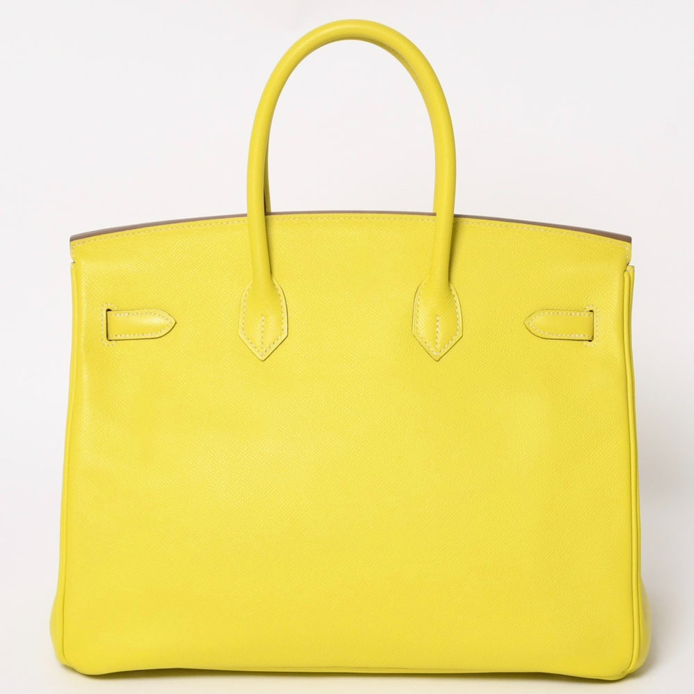 極美品 激レア HERMES エルメス ハンドバッグ バーキン 35 ◻︎N刻 シルバー金具 エプソン キャンディバーキン ライム 中古 4a004505