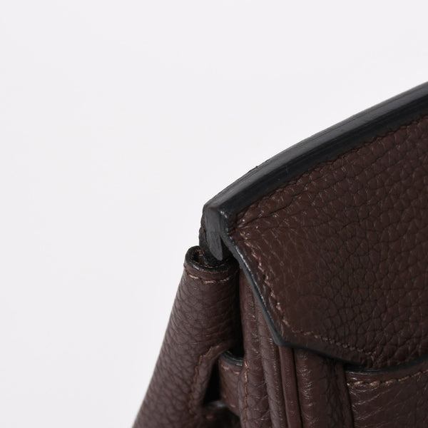 極美品 HERMES エルメス バーキン30 ハンドバッグ トゴ ショコラ ブラウン シルバー金具 ☐K刻印 中古 4a004509