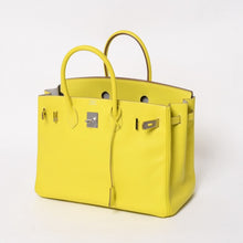 画像をギャラリービューアに読み込む, 極美品 激レア HERMES エルメス ハンドバッグ バーキン 35 ◻︎N刻 シルバー金具 エプソン キャンディバーキン ライム 中古 4a004505