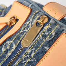画像をギャラリービューアに読み込む, 新品同様 LOUIS VUITTON ルイヴィトン ネオスピーディ ハンドバッグ M95019 モノグラム デニム インディゴブルー ゴールド金具 中古 4a004510