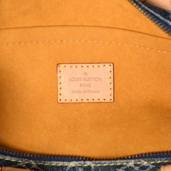 新品同様 LOUIS VUITTON ルイヴィトン ネオスピーディ ハンドバッグ M95019 モノグラム デニム インディゴブルー ゴールド金具 中古 4a004510