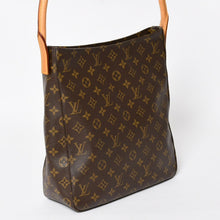 画像をギャラリービューアに読み込む, LOUIS VUITTON ルイヴィトン ルーピングGM ハンドバッグ モノグラム M51145 ブラウン ゴールド金具 美品 中古 4a004619