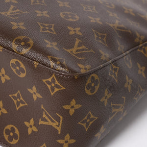 LOUIS VUITTON ルイヴィトン ルーピングGM ハンドバッグ モノグラム M51145 ブラウン ゴールド金具 美品 中古 4a004619