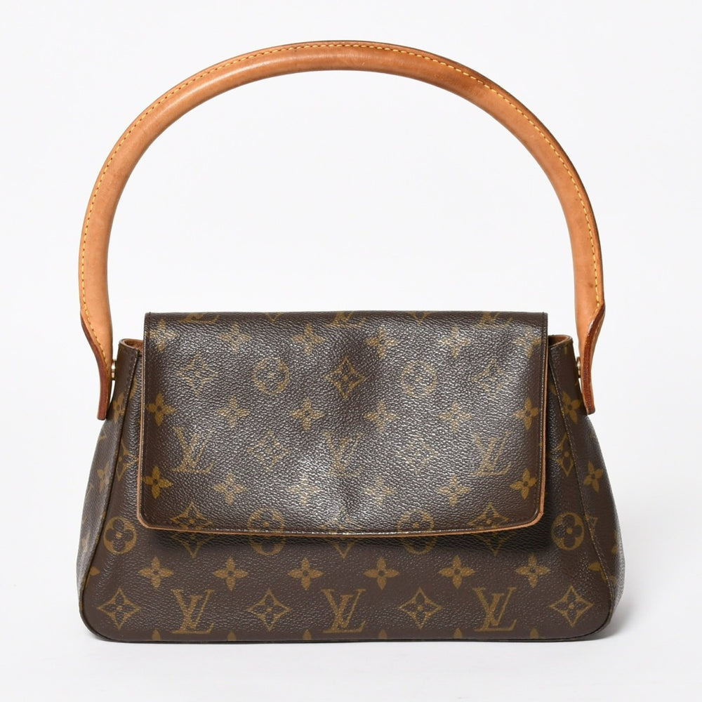 LOUIS VUITTON Mini Looping One Shoulder Bag M51147 Monogram PVC Leather Brown Good Condition Used 4a004228