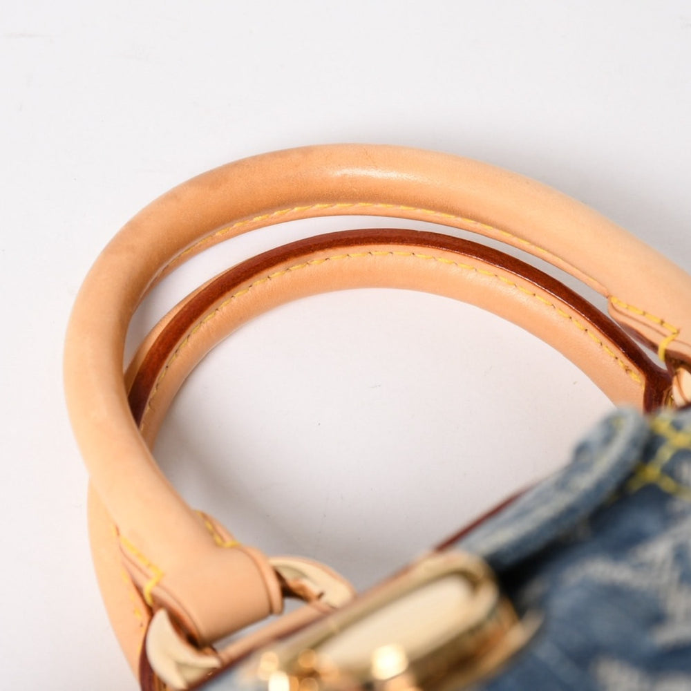 新品同様 LOUIS VUITTON ルイヴィトン ネオスピーディ ハンドバッグ M95019 モノグラム デニム インディゴブルー ゴールド金具 中古 4a004510