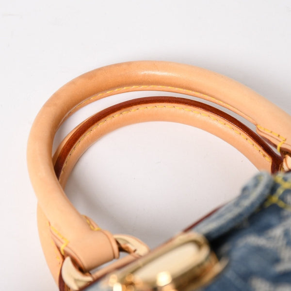 新品同様 LOUIS VUITTON ルイヴィトン ネオスピーディ ハンドバッグ M95019 モノグラム デニム インディゴブルー ゴールド金具 中古 4a004510