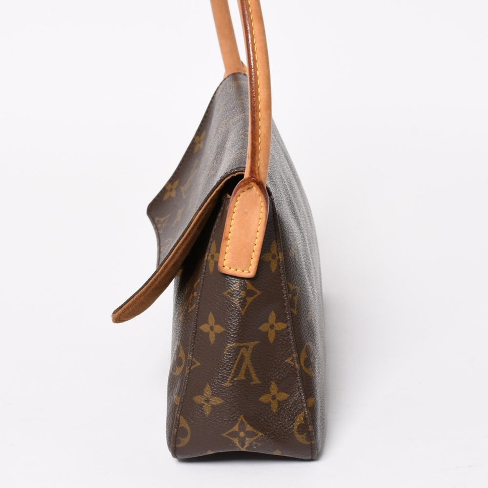 LOUIS VUITTON ルイヴィトン ミニ ルーピング ワンショルダーバッグ M51147 モノグラム PVC レザー ブラウン 美品 中古 4a004228