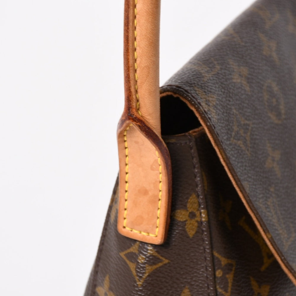 LOUIS VUITTON ルイヴィトン ミニ ルーピング ワンショルダーバッグ M51147 モノグラム PVC レザー ブラウン 美品 中古 4a004228