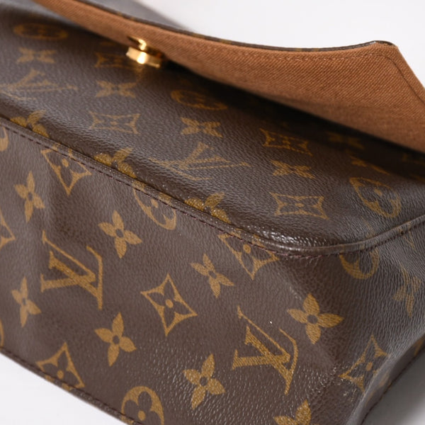 LOUIS VUITTON ルイヴィトン ミニ ルーピング ワンショルダーバッグ M51147 モノグラム PVC レザー ブラウン 美品 中古 4a004228