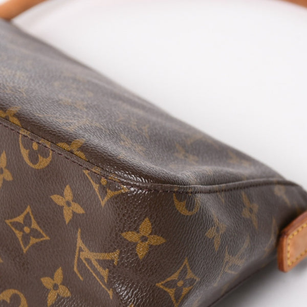 LOUIS VUITTON ルイヴィトン ミニ ルーピング ワンショルダーバッグ M51147 モノグラム PVC レザー ブラウン 美品 中古 4a004228