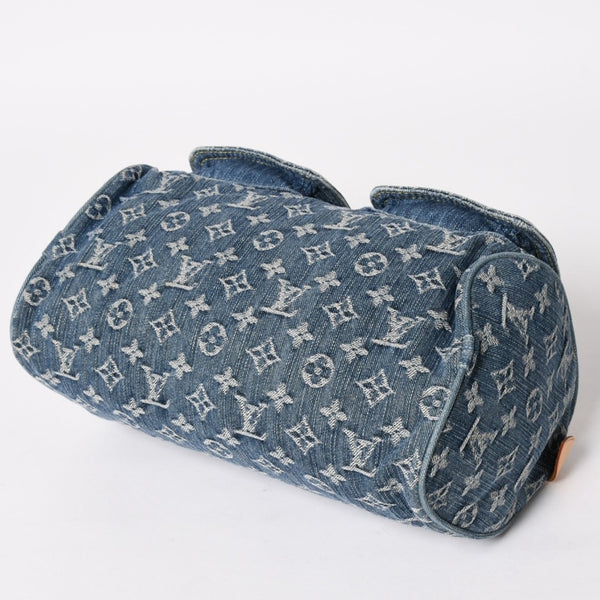 新品同様 LOUIS VUITTON ルイヴィトン ネオスピーディ ハンドバッグ M95019 モノグラム デニム インディゴブルー ゴールド金具 中古 4a004510