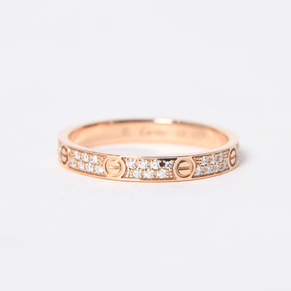 CARTIER カルティエ LOVE RING MINI PAVED ラブリング ミニ パヴェ 指輪 CRB4218000 重量約1.88g サイズ49 9号 18KPG 美品 中古 4a004516