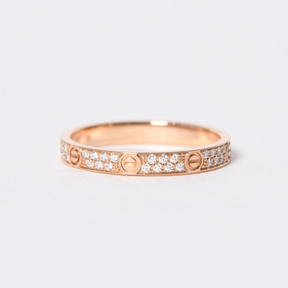 CARTIER カルティエ LOVE RING MINI PAVED ラブリング ミニ パヴェ 指輪 CRB4218000 重量約1.88g サイズ49 9号 18KPG 美品 中古 4a004516