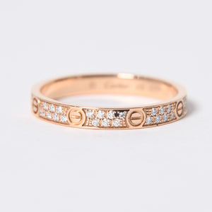 CARTIER カルティエ LOVE RING MINI PAVED ラブリング ミニ パヴェ 指輪 CRB4218000 重量約1.88g サイズ49 9号 18KPG 美品 中古 4a004516