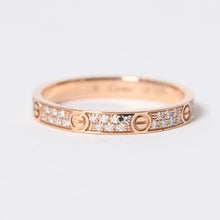 画像をギャラリービューアに読み込む, CARTIER カルティエ LOVE RING MINI PAVED ラブリング ミニ パヴェ 指輪 CRB4218000 重量約1.88g サイズ49 9号 18KPG 美品 中古 4a004516