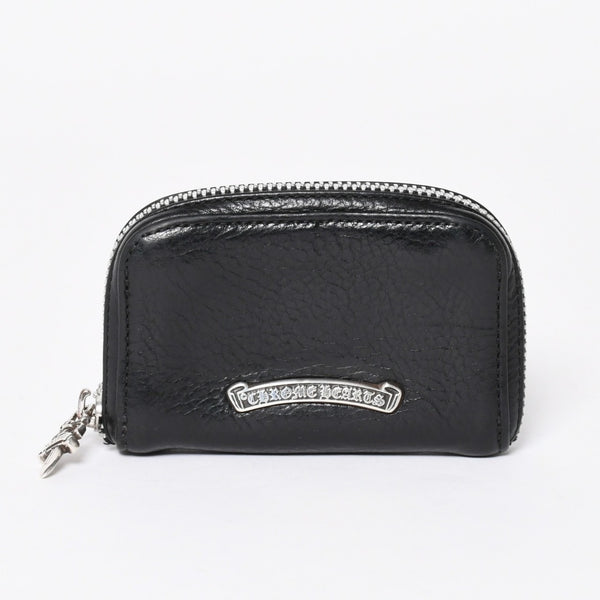 CHROME HEARTS クロムハーツ COIN CASE ラウンドジップ コインケース 小銭入れ ダガージップ レザー シルバー925 美品 中古 4a006265