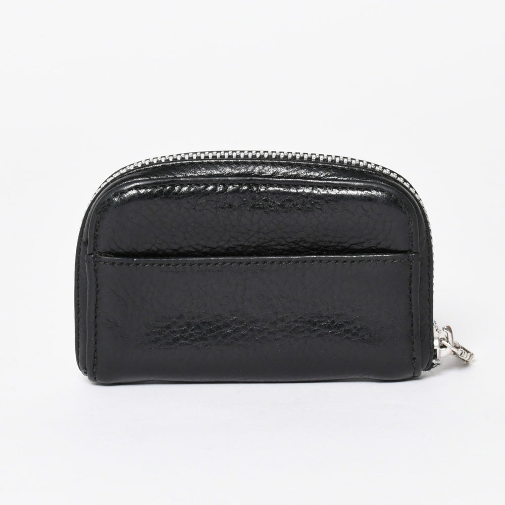 CHROME HEARTS クロムハーツ COIN CASE ラウンドジップ コインケース 小銭入れ ダガージップ レザー シルバー925 美品 中古 4a006265
