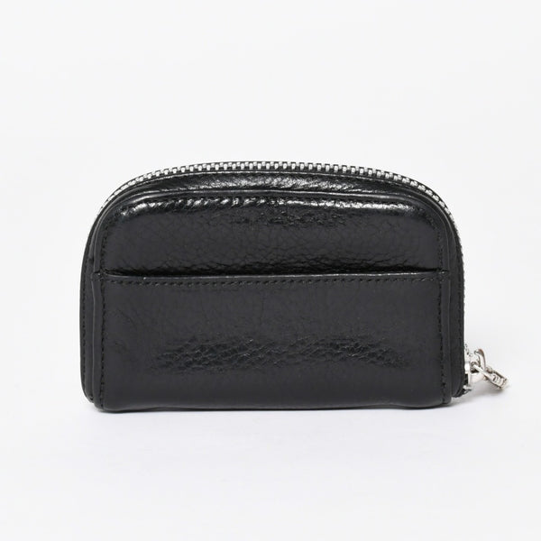 CHROME HEARTS クロムハーツ COIN CASE ラウンドジップ コインケース 小銭入れ ダガージップ レザー シルバー925 美品 中古 4a006265