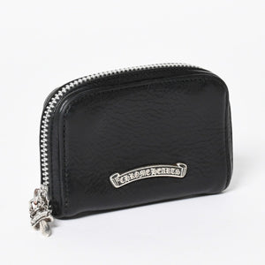 CHROME HEARTS クロムハーツ COIN CASE ラウンドジップ コインケース 小銭入れ ダガージップ レザー シルバー925 美品 中古 4a006265