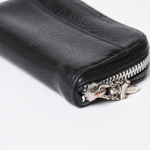 CHROME HEARTS クロムハーツ COIN CASE ラウンドジップ コインケース 小銭入れ ダガージップ レザー シルバー925 美品 中古 4a006265