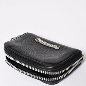 CHROME HEARTS クロムハーツ COIN CASE ラウンドジップ コインケース 小銭入れ ダガージップ レザー シルバー925 美品 中古 4a006265